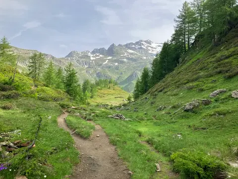 Il sentiero di discesa nella valle