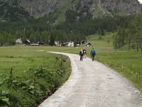 Escursionisti sulla strada per Canton