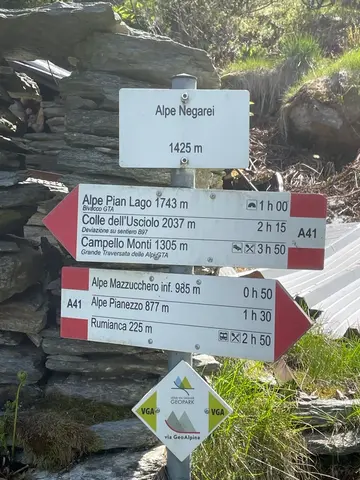 I cartelli dell'alpe Nagharei, 1425 m