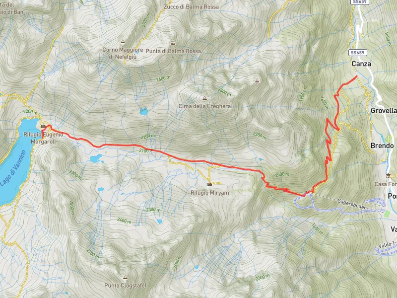 mappa rifugio margaroli