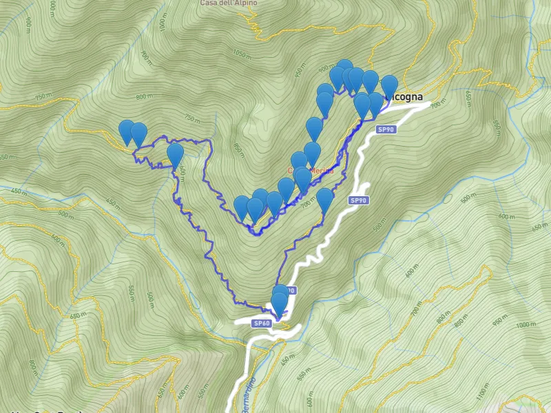 mappa versanti di cicogna